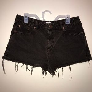ASOS brown high waisted denim shorts